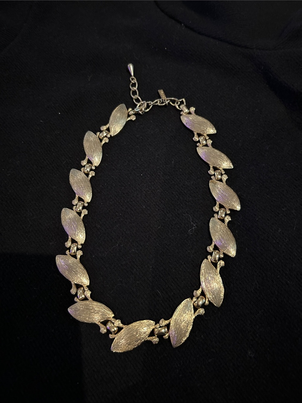Gold-Tone Leaf Link Necklace